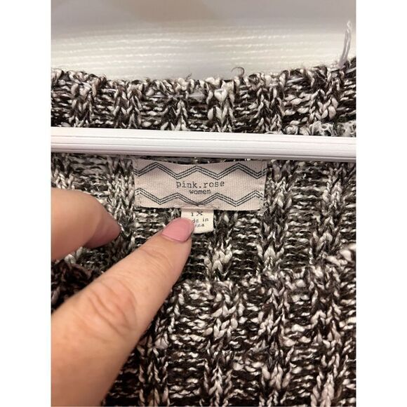 Pink Rose Brown Threads 3/4” Sweater Dress sz 1X - Picture 6 of 6